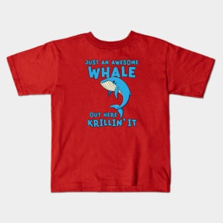 Blue Whale Funny Pun Graphic Kids T-Shirt